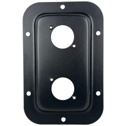 045-598 Tapa Metalica Con 2 Orificios Para Conectores Para Armar Bafles