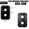 045-598 Tapa Metalica Con 2 Orificios Para Conectores Para Armar Bafles