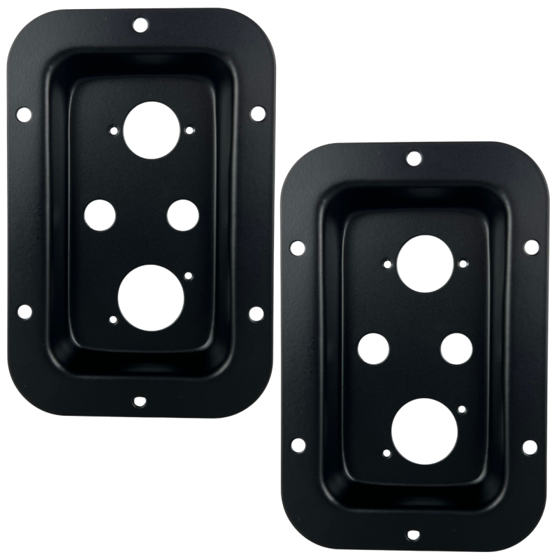 045-599 Tapas Metalicas Para Armar Bafle De 4 Orificios Para Conectores