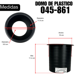 045-861 Domo De Plastico Sin Rejilla 4 X 4 12 Para Bafle Salida de Aire