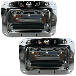 045-782 Par Agarraderas Cromadas De Metal Retractil 16X11CM