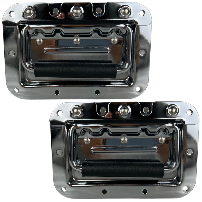 045-782 Par Agarraderas Cromadas De Metal Retractil 16X11CM