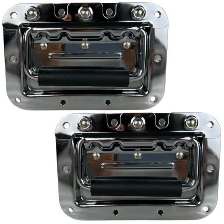 045-782 Par Agarraderas Cromadas De Metal Retractil 16X11CM