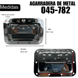 045-782 Par Agarraderas Cromadas De Metal Retractil 16X11CM