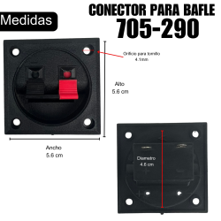 705-290 Conectores P/Bafle Cuadrado De Atornillar 2 Terminaciones