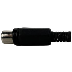 08-3010BK Conectores Jack Hembra RCA C/Cola De Plastico Para Extensión