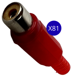 08-3010RD Conectores RCA Jack Hembra C/Cola Para Extension De Plastico