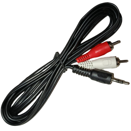 081-123 Cable Para Audio "Y" 2 Plugs RCA Macho a Plug 3.5mm De 1.8M