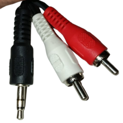 081-123 Cable Para Audio "Y" 2 Plugs RCA Macho a Plug 3.5mm De 1.8M