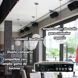 Amplificador 70v 120v p/transformador bluetooth USB