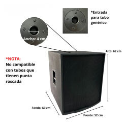 PLYBAJOSUB Subwoofer biamplificado con salida para pasivo, alta potencia, triplay