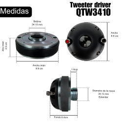 Tweeter Driver 34mm Agudos Titanio Alta Potencia Roscab...