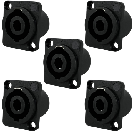 Conector Speakon Hembra Jack Tipo Neutrik 4pin Cuadrado 5pz