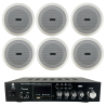 Amplificador Sonido Ambiental Y 6 Bocinas Plafon 5 PuLG