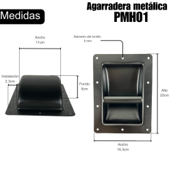 4pz Agarradera Metalica Para Bafle 22 X 16.5cm Armado B...