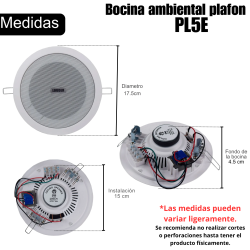 4pz Bocina Plafon 5 1/4 PuLG Sonido Ambiental Transformador