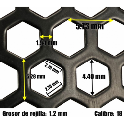 Rejilla bafle lamina perforada acero pintada 60x57cm Ca...