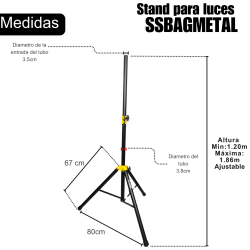 SSBAGMETAL 2 Tripie Pedestal Para Bafle Con Funda Mochila Base Bocinas