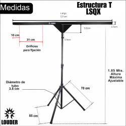Soportre Stand Tripie De Luces Disco Tipo T Profesional Dj  LSQX