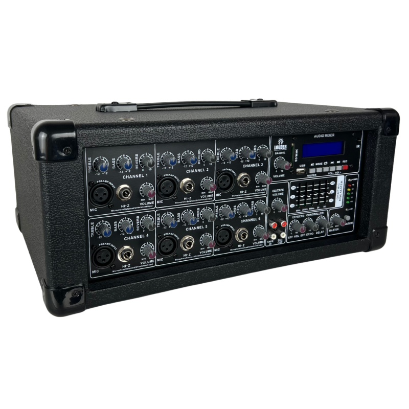 Mezcladora Amplificada 200 Watts Rms Bluetooth Usb/sd 6ch