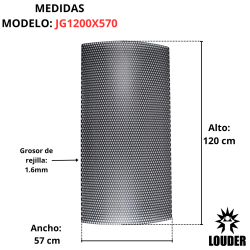 Rejilla Bafle Perforada Lamina Acero Pintada 120x57cm