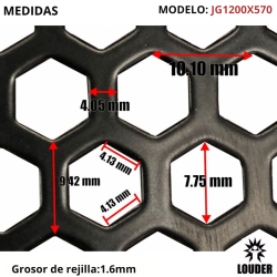 Rejilla Bafle Perforada Lamina Acero Pintada 120x57cm