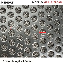 Rejilla Bafle Perforada Acero Pintada Con Espuma 43x113cm