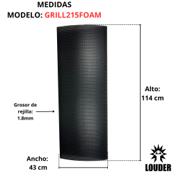 Rejilla Bafle Perforada Acero Pintada Con Espuma 43x113cm
