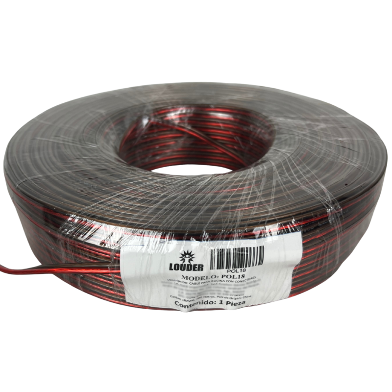 POL18 Cable Polarizado Para Bocina Calibre 18 Uso Rudo 100 Metros