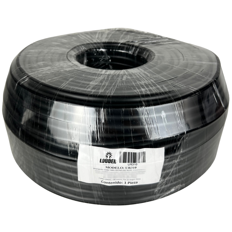UR310 Cable De Uso Rudo Para Bocina Calibre 10 Rollo Con 3 Hilos