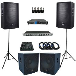 Stage Pro Sistema De Sonido Profesional Con Amplificación Externa