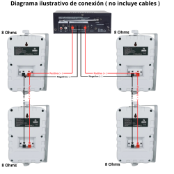 Amplificador Sonido Ambiental 4 Bafles Ambientales Boci...