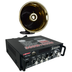 Amplificador Kit Paquete Perifoneo Trompeta Voceo Usb/sd/bt