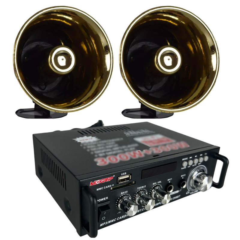 Kit Perifoneo Voceo Amplificador Publidifusion 2 Trompe...