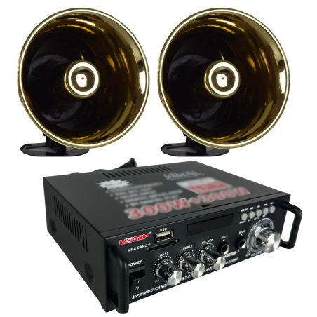 Kit Perifoneo Voceo Amplificador Publidifusion 2 Trompe...