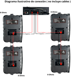 Amplificador Sonido Ambiental 4 Bafles Ambientales Boci...