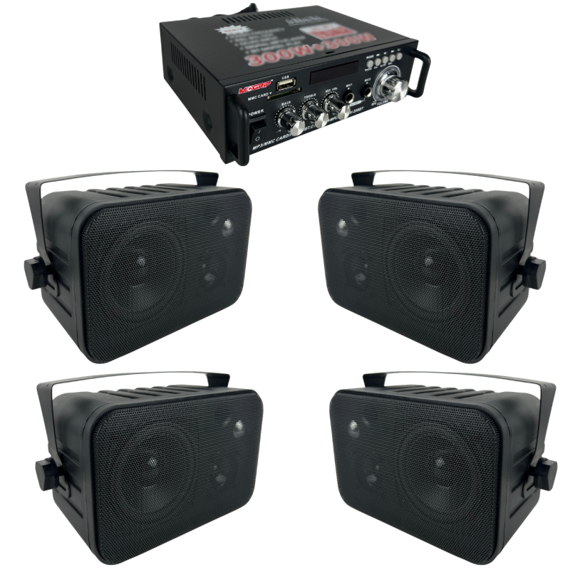 Amplificador Sonido Ambiental 4 Bafles Ambientales Boci...