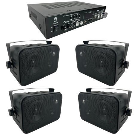 Kit Amplificador Con Bocinas Para Audio Ambiental